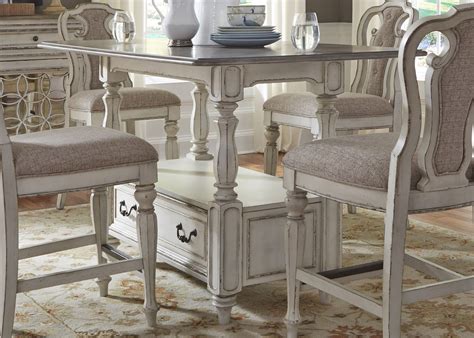 Magnolia Manor Antique White Rectangular Counter Height Dining Table from Liberty | Coleman ...