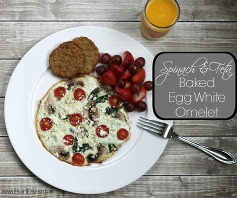 Spinach & Feta Baked Egg White Omelet - I Heart Kitchen