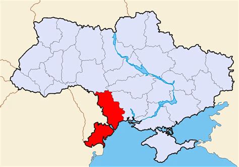 Map of Ukraine Political Simple Oblast Odessa • Mapsof.net