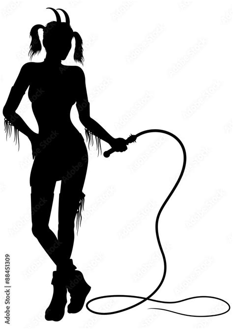 Woman Goat Silhouette with a whip or a horoscope symbol Capricorn Stock Illustration | Adobe Stock