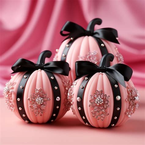 Premium AI Image | Pink barbie style pumpkins Halloween holiday fall harvest fairy tale story ...