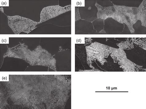 Enlarged views of pearlite in base metals: (a) 0Cr, (b) 1Cr, (c) 1.5Cr ...