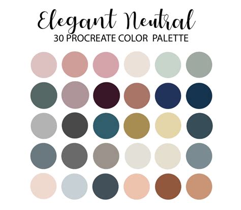 an image of a color palette with the words, elegant neutral 30 ...
