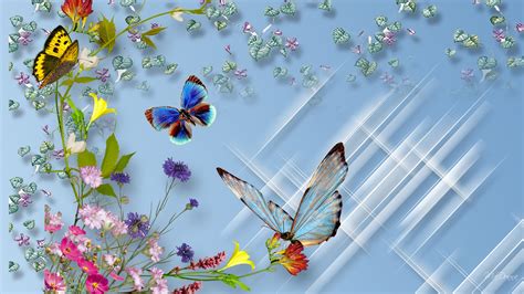 Flower Butterfly Background Wallpaper - GAMBAR BUNGA