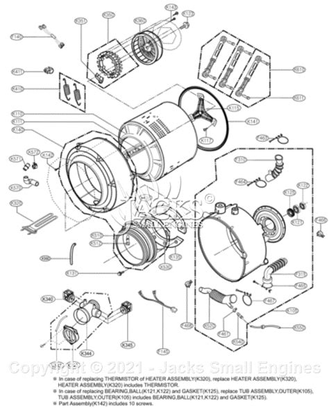 LG WM0642HW Parts Diagram for DRUM AND TUB ASSEMBLY