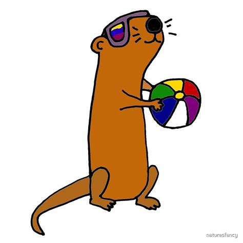 "Funky Cool Funny Sea Otter with Beach Ball" by naturesfancy | Redbubble