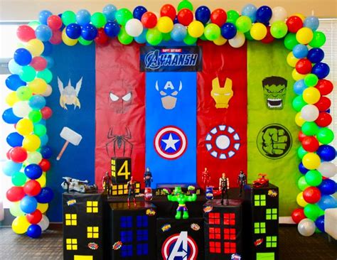 Avengers Birthday Decoration | Cumpleaños de los vengadores, Fiesta de los vengadores, Fiesta de ...