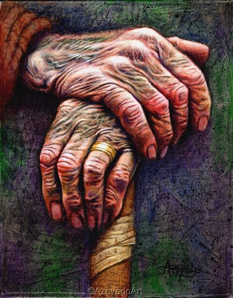 Misc Materials Paintings: Old Hands by Lino Azevedo