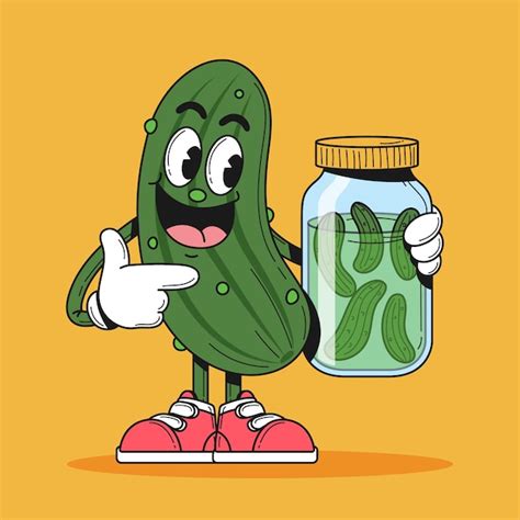 Free Vector | Hand drawn pickle cartoon illustration