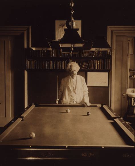 The Chubachus Library of Photographic History: Mark Twain Posing at the End of a Pool Table (1908)