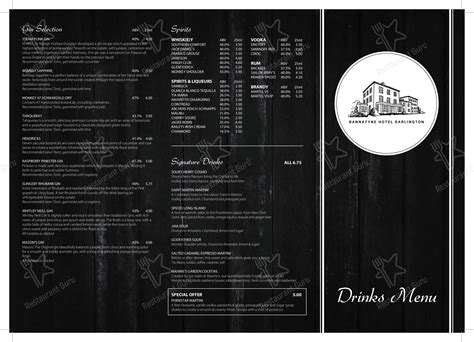 Menu at Bannatyne Hotel Darlington restaurant, Darlington