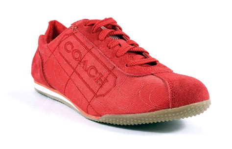 Red Coach Tennis Shoes | Coach Patti High Frequency Red Signature Sneakers Tennis Shoes | Coach ...