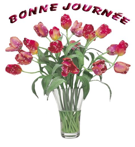 "Bonne journée" - Bouquet de tulipes...