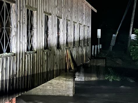 Gatlinburg Flooding: Historic Emerts Cove Covered Bridge damaged