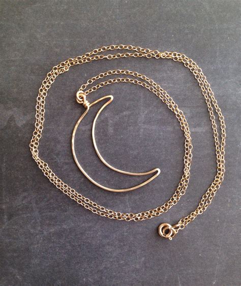 Crescent Moon Necklace Moon Necklace Waning Crescent Moon