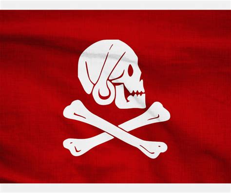 Red Pirate Flag Image Vector