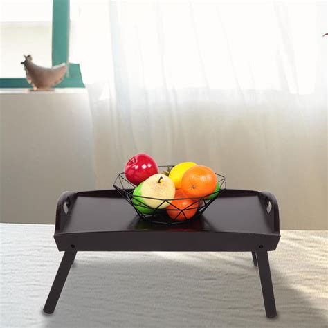 Ktaxon Wooden Breakfast In Bed Table Tray Foldable Leg Laptop Serving ...