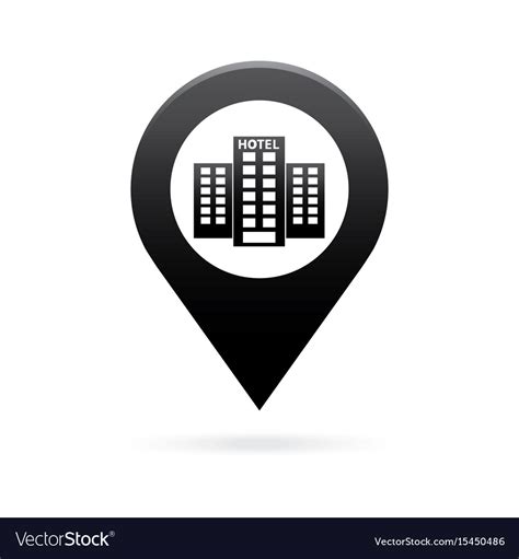 Hotel map pointer icon marker gps location flag Vector Image