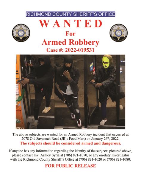 BOLO: Armed Robbery Suspects