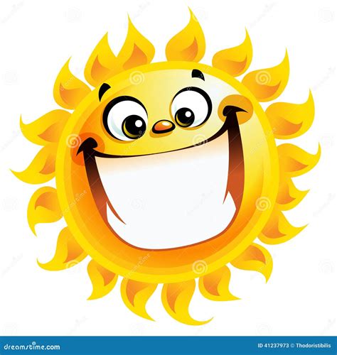 Extremely Happy Cartoon Yellow Sun Excited Character Smiling Stock ...