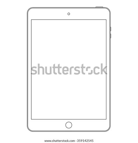 Tablet Outline Icon On White Background Stock Illustration 359142545