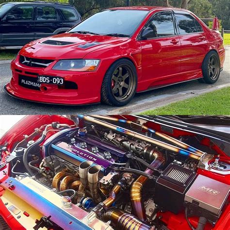 673hp Lancer Evo 8 in Ferrari red : r/carporn