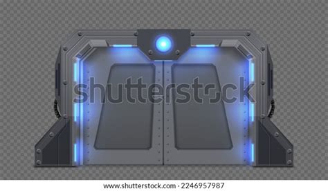 Futuristic Metal Sliding Spaceship Door Neon Stock Vector (Royalty Free) 2246957987 | Shutterstock