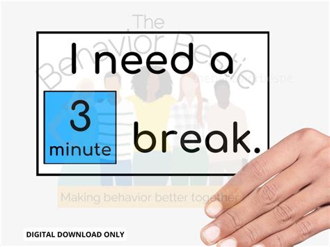 Printable Break Card Classroom Break Board Break Card Visual Support ...