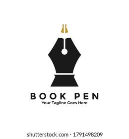 Book Pen Logo Vector Combination Education Stock Vector (Royalty Free ...