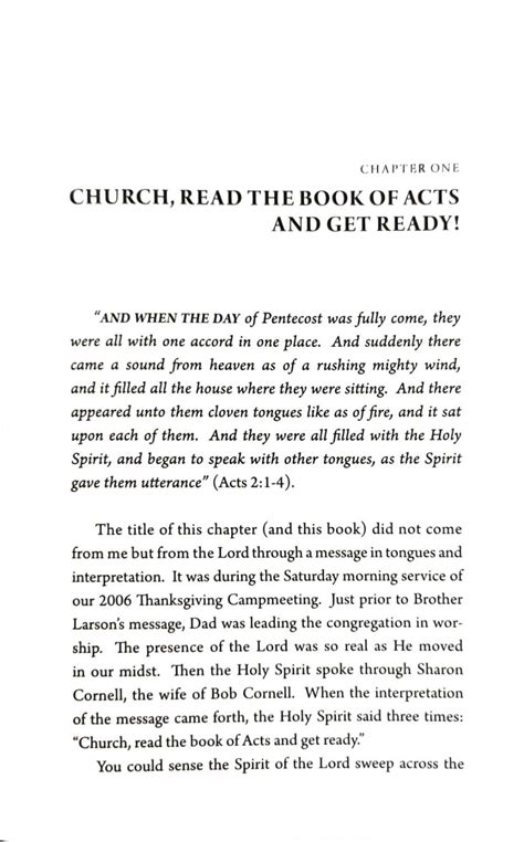 Church, Read The Book Of Acts And Get Ready! : by- Donnie Swaggart ...