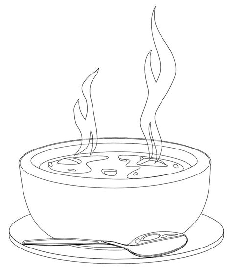 Soup drawing, Bowl of soup, Bowl of soup drawing