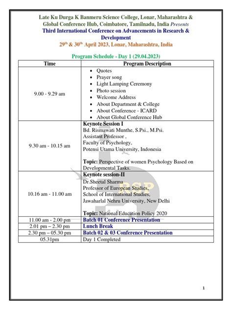 ICARD 2023 - Schedule | PDF