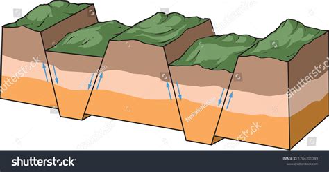 Vector Illustration Shows Basic Formation Faultblock Stock Vector ...