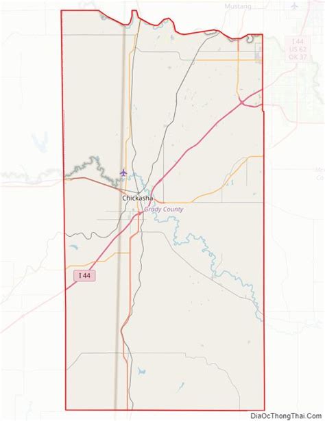 Map of Grady County, Oklahoma - Thong Thai Real