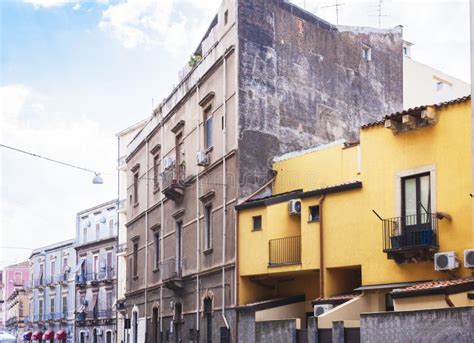 Traditional Architecture of Catania, Sicily, Facade of Ancient Building Stock Image - Image of ...