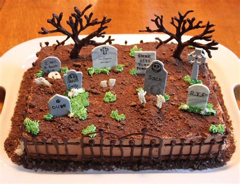Cemetery Cake | Chocolate trees and fence, gum paste grave s… | Fat Cat Cakes | Flickr