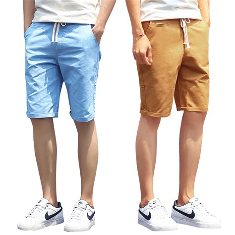 Shorts Men 2016 Summer Fashion Solid Mens Shorts Casual Cotton Slim ...