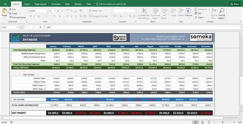 Profit and Loss Statement Template - Free Excel Spreadsheet