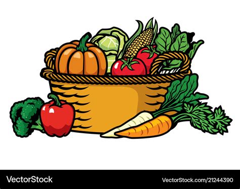 Basket full of vegetables Royalty Free Vector Image