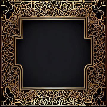 A Square Frame And Black Writing Background For Islamic Occasions, Frame, Decoration, Background ...