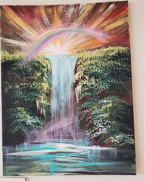 Waterfall acrylic painting - Aslotoys