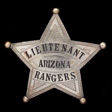 Lieutenant Arizona Rangers Badge