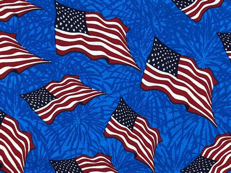 Flag Fabric USA Flag Fabric Cotton Fabric Quilting - Etsy