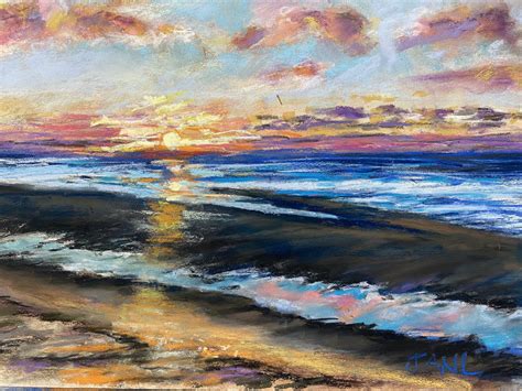 Florida Pastel Beach Sunset Original Beautiful Soft Pastel | Etsy | Painting, Sunset painting ...