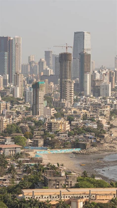 Aerial View of Cityscape Mumbai Surrounded by Buildings and Water Stock ...