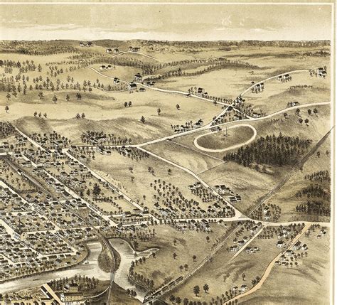 Dover, New Hampshire in 1877 Bird's Eye View Map, Aerial, Panorama ...