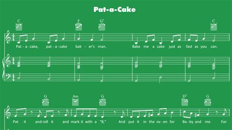 Pat-a-Cake - Sheet Music - Mother Goose Club