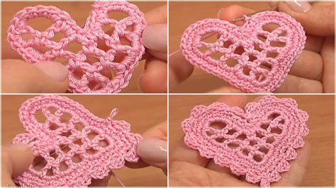 Crochet Mesh Heart - Tutorial Valentine's Day, Wedding Ornament - Love Crochet