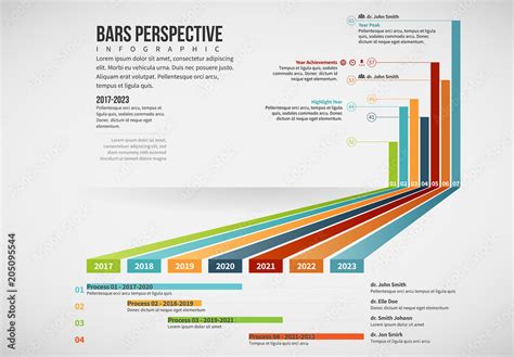 Perspective Timeline and Bar Graph Layout Stock Template | Adobe Stock