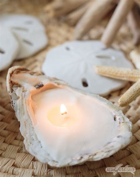 Oyster Shell Candles | Shell candles, Seashell candles, Seashell crafts